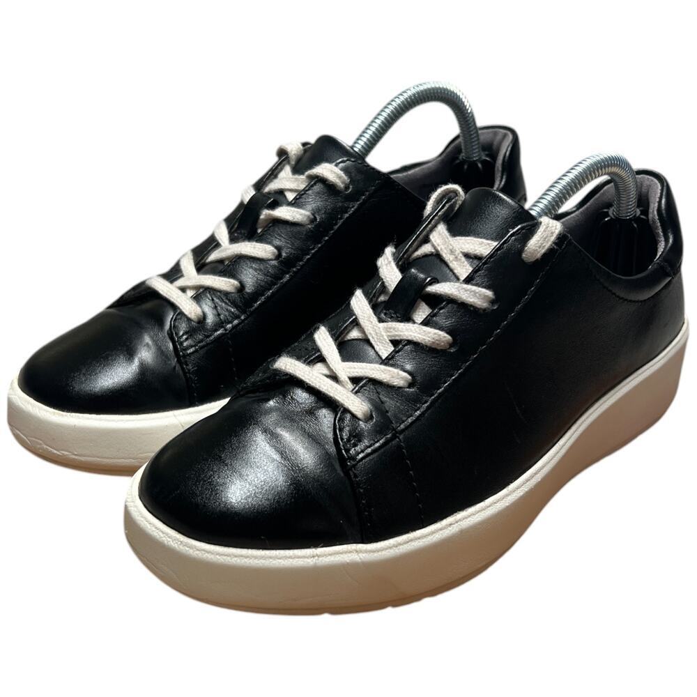 COLLECTION BY CLARKS LAYTON LACE Women's Size 6 Black Leather Sneakers Shoes